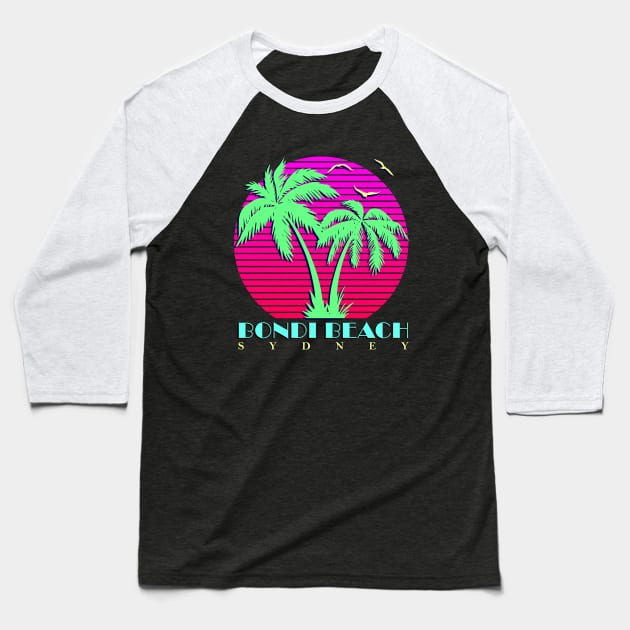 Bondi Beach Baseball T-Shirt by Nerd_art